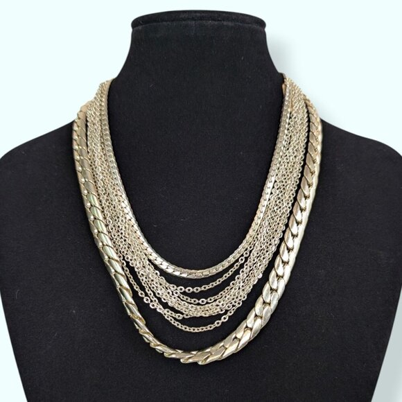 🍁V. Continental 10-Strand Chain Necklace - Picture 2 of 6